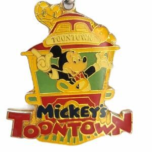 Disney Mickey Mouse Toontown Enamel Vintage Keychain